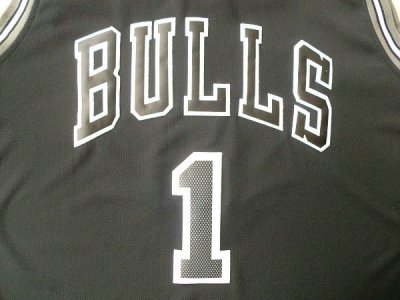 Maillot De Basket Chicago Bulls Derrick Rose 1 Tissus Sportif Fans Edition Noir